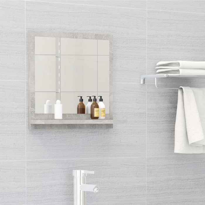 Bathroom Mirror with Shelf 15.7" / Gray