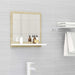 Bathroom Mirror with Shelf 15.7" / White and Sonoma oak