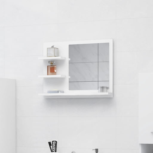 Bathroom Mirror with Shelves White