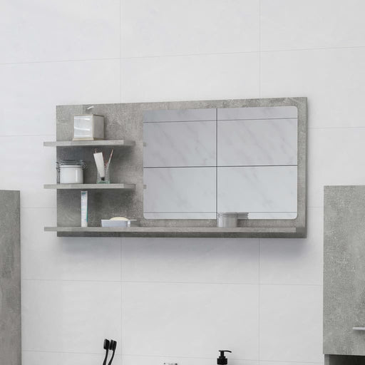 Bathroom Mirror with 3 Shelves Gray