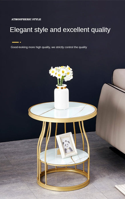 Luxury Tempered Glass Small Side Table with Iron Legs image | luxury furniture | glass tables | small tables | side tables