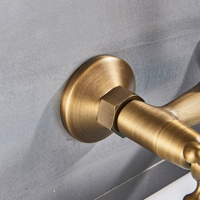 MIRODEMI® Wall Mounted 360 Swivel Spout Dual Handle Kitchen Faucet