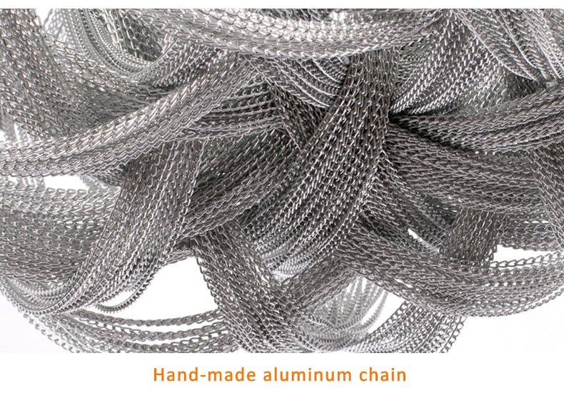 MIRODEMI® Silver Chain Chandelier Creative Round Design Loft Chandelier