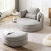 Modern Grey Sofa with a Storage and a Big Round Linen Fabric Chair for Lounge image | luxury furniture | luxury sofa