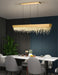 Gold/Chrome/Black Modern Rectangle Chandelier for Dining Room Gold / Cool Light, Dimmable / L31.5*W4.7*H9.8"