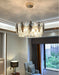 MIRODEMI® Round Gold Crystal Shine Chandelier For Living Room, Kitchen Dia19.7*H9.8" / Warm White / Dimmable