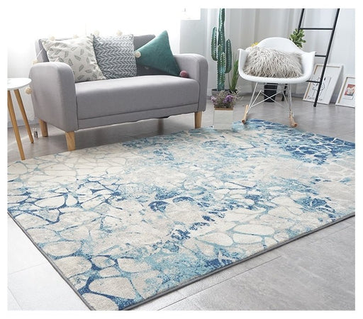 Blue/Grey/Beige Fluffy Rectangle Area Carpet 3'3"х5'3" (100х160cm) / 3