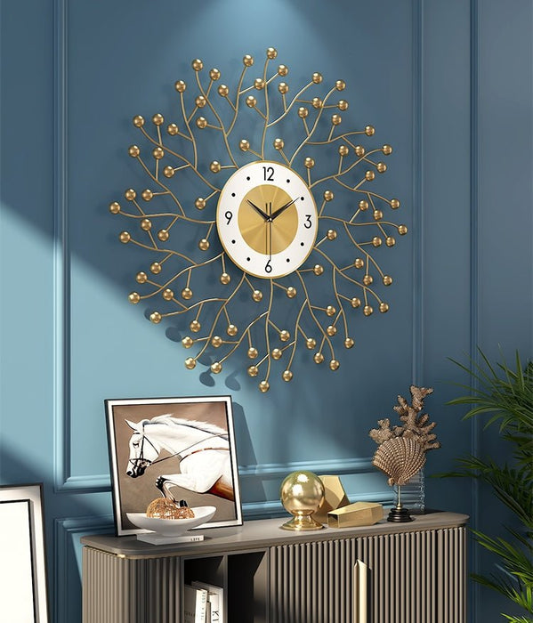 Large Creative Silent Golden Wall Clock