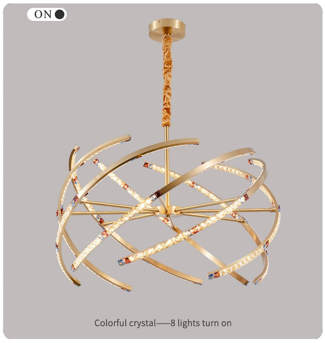 MIRODEMI® Luxury copper crystal lamp for living room, bedroom.