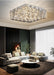 MIRODEMI® Chrome square cristal ceiling chandelier for bedroom, living room, dining room