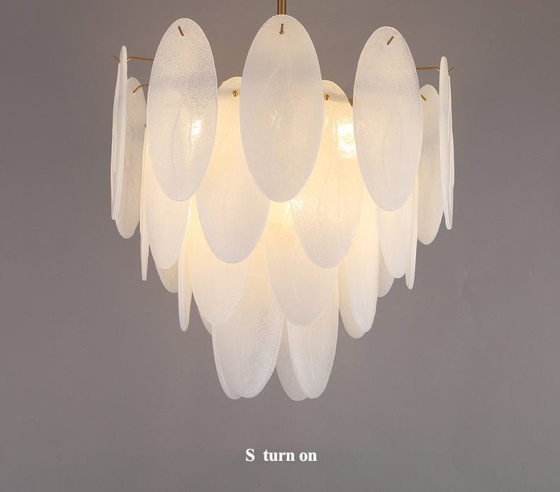 MIRODEMI® Round Gold Modern frosted glass LED chandelier for living room, bedroom