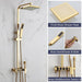 MIRODEMI® Black/Gold Brass Rainfall Bathroom Shower Set with Bidet Mixer Tap 9 inch Gold A