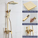 MIRODEMI® Black/Gold Brass Rainfall Bathroom Shower Set with Bidet Mixer Tap 9 inch Gold B