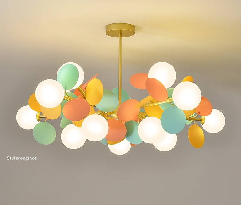 MIRODEMI® Multicolored Flower-Branch Shaped Chandelier Multicolored 15Ball / Cool Light