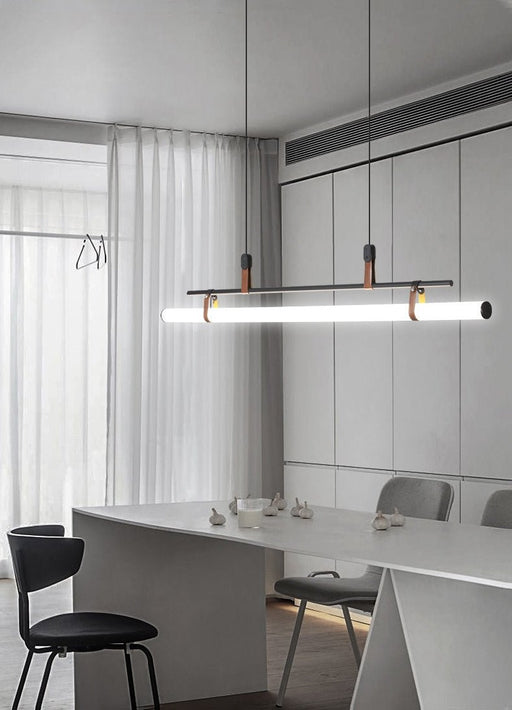 MIRODEMI® Châteauneuf-d'Entraunes | Horizontal Long Bar Pendant Lamp Black 80cm / 3 Colors Switchable