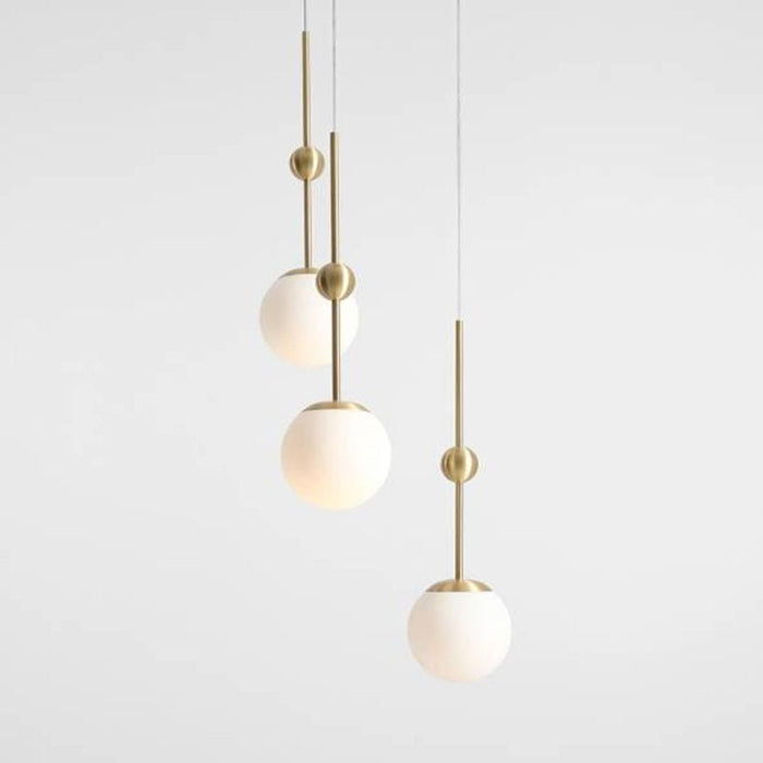 MIRODEMI® Minimalist Design LED Glass Ball Ceiling Cord Hanging Lamp in Gold Metal