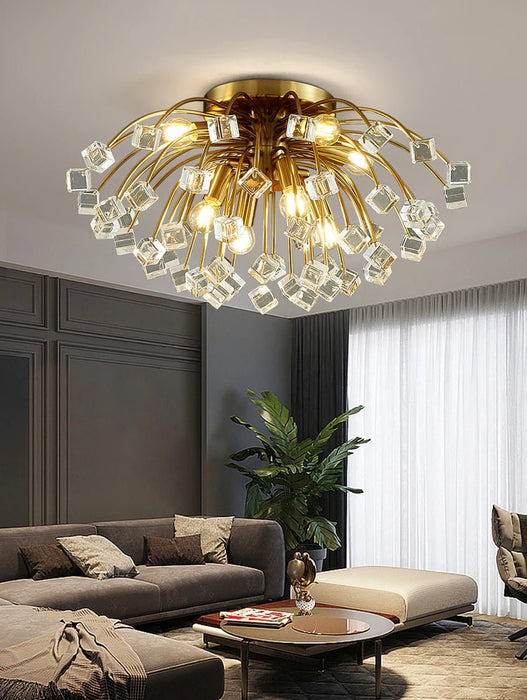 MIRODEMI® Colorful Crystal Led Round Ceiling Chandelier for living room, bedroom, hall image | luxury furniture | home decor