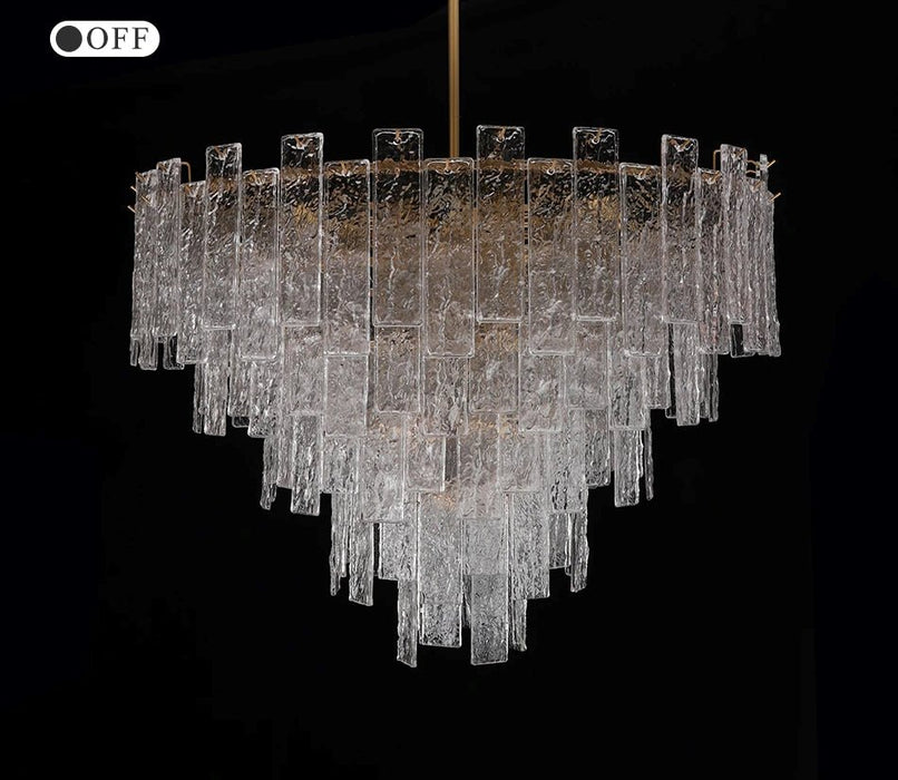 MIRODEMI® Rectangle/round frosted glass hanging chandelier for living room, bedroom, dining room image | luxury lighting