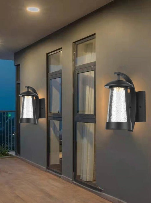 MIRODEMI® Black Waterproof Outdoor Anti-corrosion LED Wall Lamp for Garden, porch W6.3*H13" / Cool white / B style