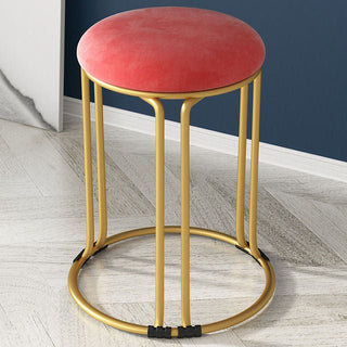 Nordic Suede and Leather Stacked Dining Round Stool image | luxury furniture | luxury stools | luxury leather stools