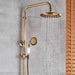 MIRODEMI® Bronze Antique Bathroom Shower Faucet Set Wall Mount Dual Handle With Handshower