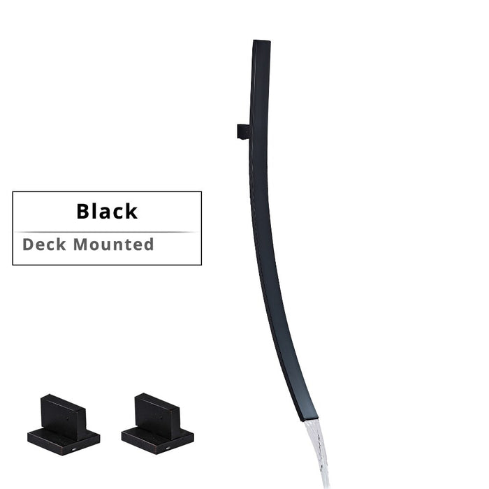MIRODEMI® Black/Chrome/Brushed Nickel Wall/Deck Mounted Basin Faucet Black / Deck Mounted