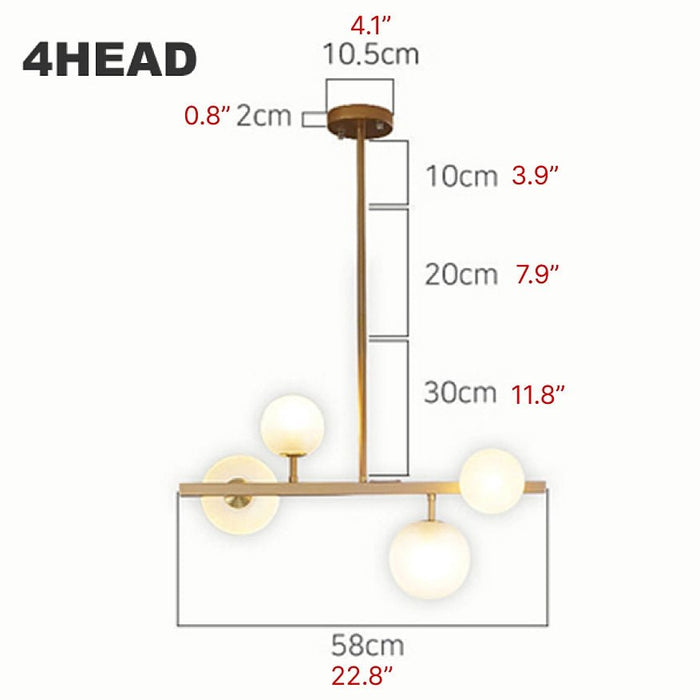 MIRODEMI® Modern Light Luxury Chandelier with Horizontal Pipe Suspension for Kitchen