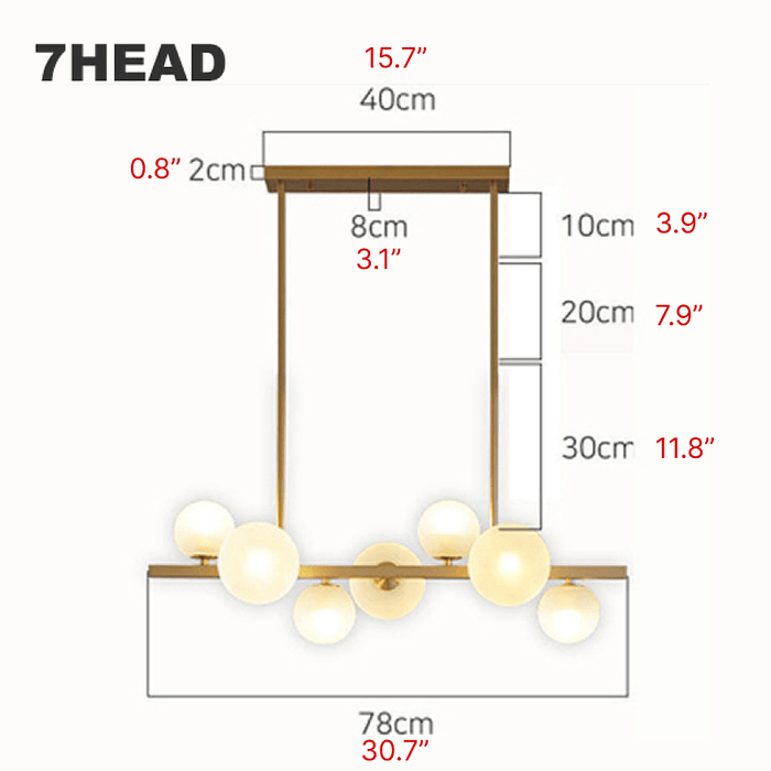 MIRODEMI® Modern Light Luxury Chandelier with Horizontal Pipe Suspension for Kitchen