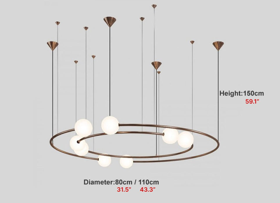 MIRODEMI® Planet Orbit Glass Ball LED Pendant Lamp for Living Room, Bedroom, Dining Room