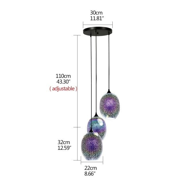 MIRODEMI® Modern 3D colorful romantic Starry sky hanging Glass shade Pendant Lamp b3T