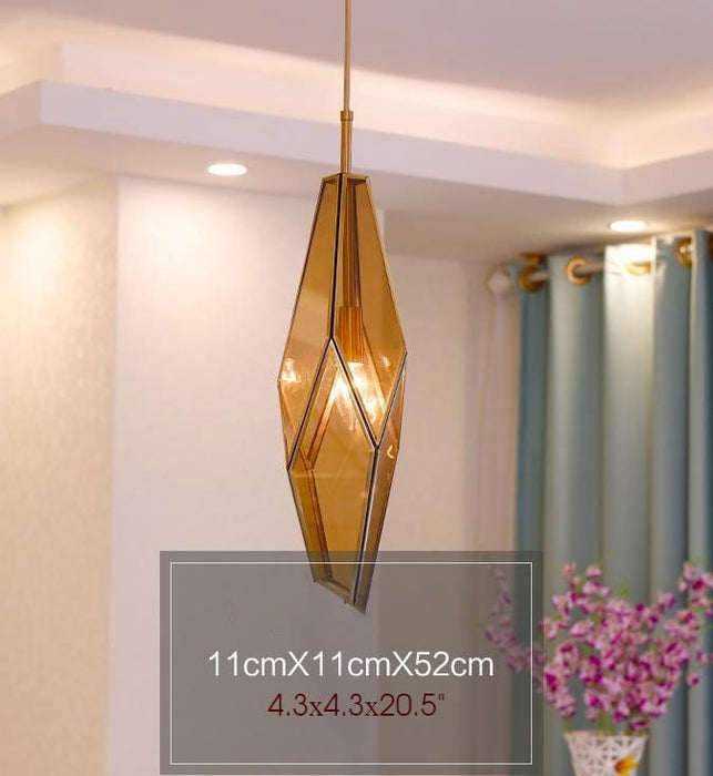 MIRODEMI® Art Deco Diamond Pendant Lamp for Dining Room, Balcony, Bar B Tea