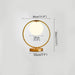 MIRODEMI® Modern Brass Glass Round Ring LED Bedside Reading Table Lamp Warm light / B - Dia11.8*H13.0"