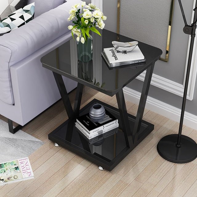 White/Gold/Black Small Modern Nordic Coffee Table For Bedside And Office Black (sharp angles) / 20.4x20.4x24.4"