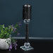 Black Crushed Diamonds Exquisite Candle Holder in Gift Box 10.25"H x 2.75"D