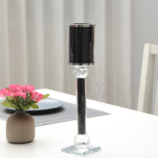 Black Crushed Diamonds Exquisite Candle Holder in Gift Box
