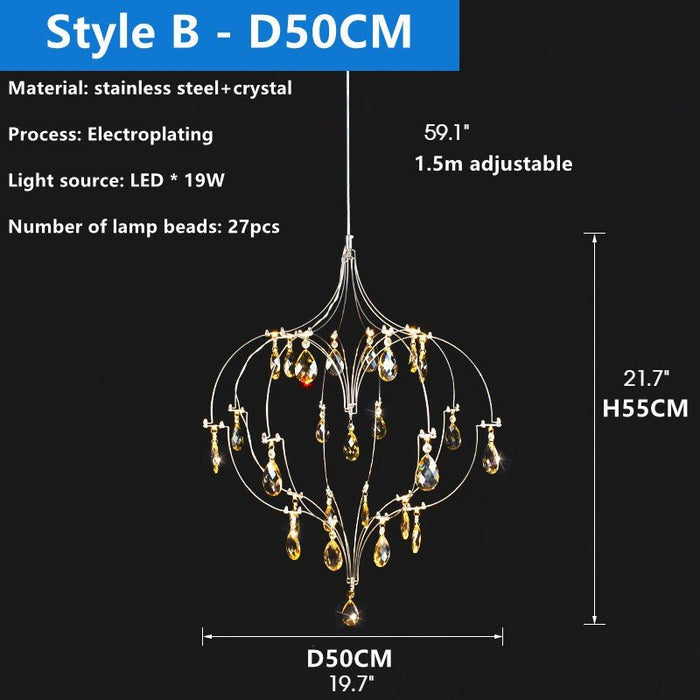 MIRODEMI® Luxury LED Chandelier Heart Shaped for Dining Room, Living Room