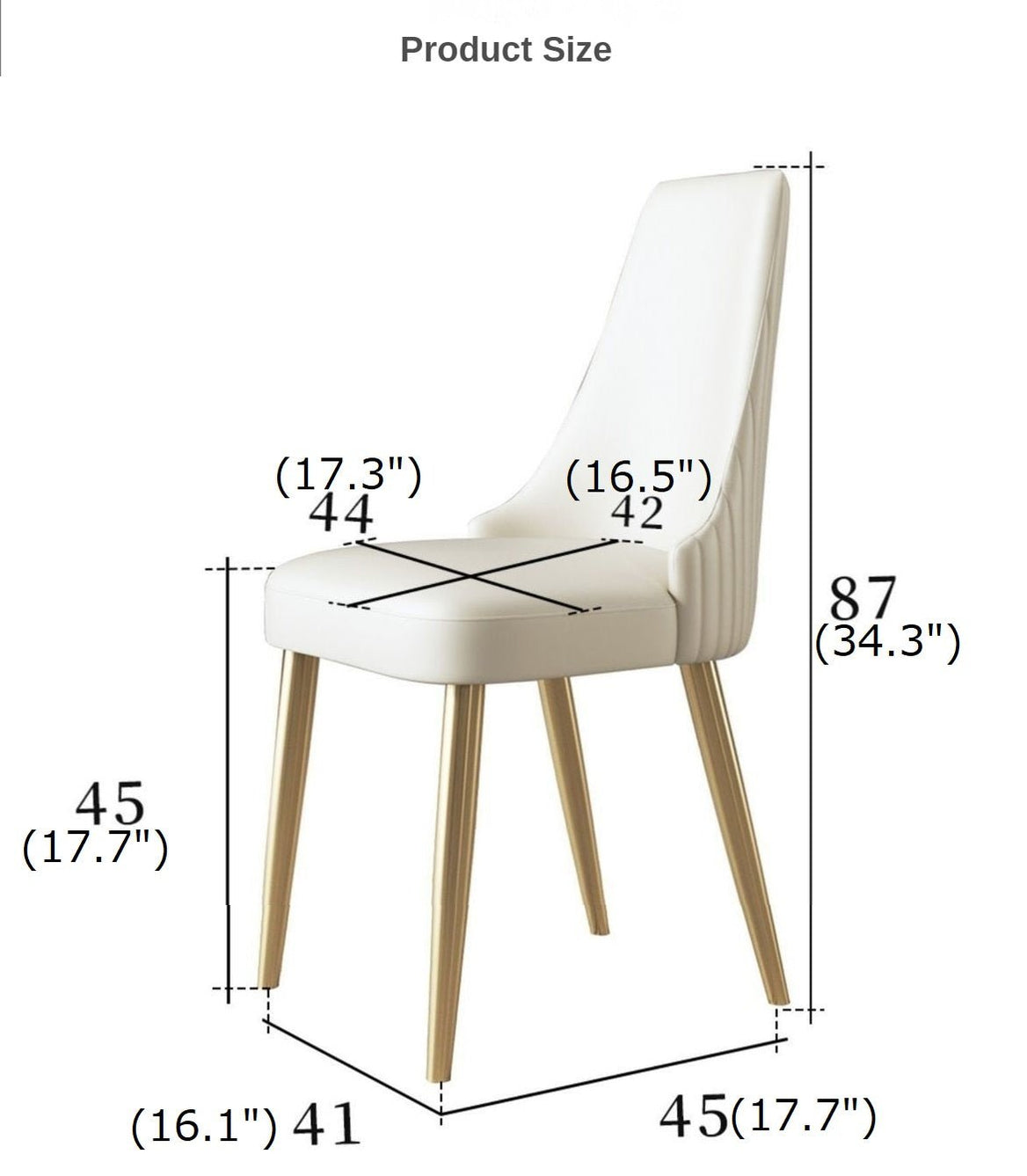 Gold Light Luxury Leather Dining Chair | Mirodemi