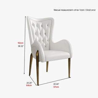 Leather dining chair for the dining room, minimalist modern style