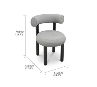 Minimalist modern fabric dining chair in fabric