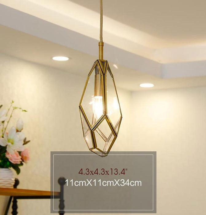 MIRODEMI® Art Deco Diamond Pendant Lamp for Dining Room, Balcony, Bar D Clear