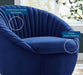 Blue Velvet Rotatable Single Sofa for Living Room
