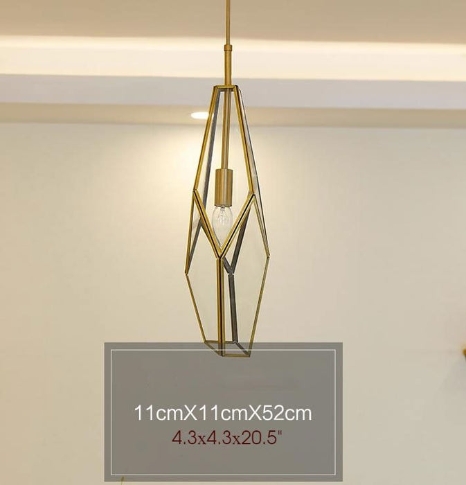 MIRODEMI® Art Deco Diamond Pendant Lamp for Dining Room, Balcony, Bar E Clear
