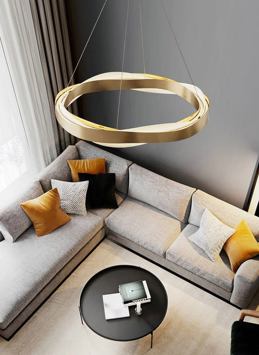 MIRODEMI® Gold creative design led chandelier for living room, dining room, bedroom 17.7'' / Warm Light