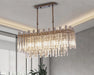 MIRODEMI® Gold/chrome rectangle crystal ceiling chandelier for living room, dining room Warm Light / Dimmable / Gold
