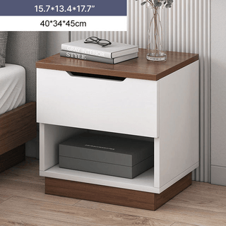 Light Luxury Nightstand with Open Shelf made of Wood For Bedroom image | luxury furniture | wood nightstand | home decor