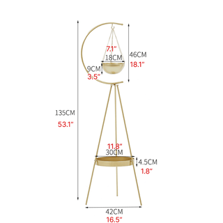 Triangle Iron Art Plant Shelves Made in Gold image | luxury furniture | triangle plant stands | golden plant stands