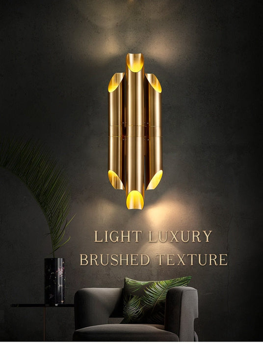 MIRODEMI® Brushed gold LED wall sconce for bedroom. NOT dimmable / Warm Light 3000K
