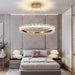 MIRODEMI® Modern LED circle gold crystal chandelier 35'' / Warm light (3000K)