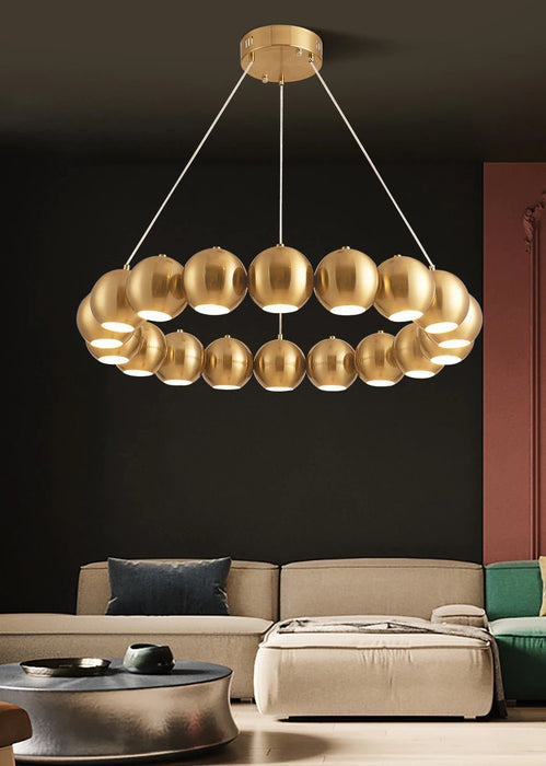 MIRODEMI® Gold/silver hanging light fixture for dining room, living room.