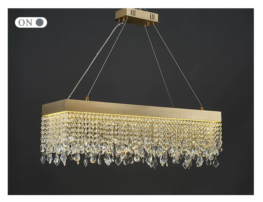 MIRODEMI® Luxury rectangle/oval chandelier lighting for dining room, kitchen Rectangle / NOT dimmable / L33.5xW13.8xH9.8'' / Warm light 3000K